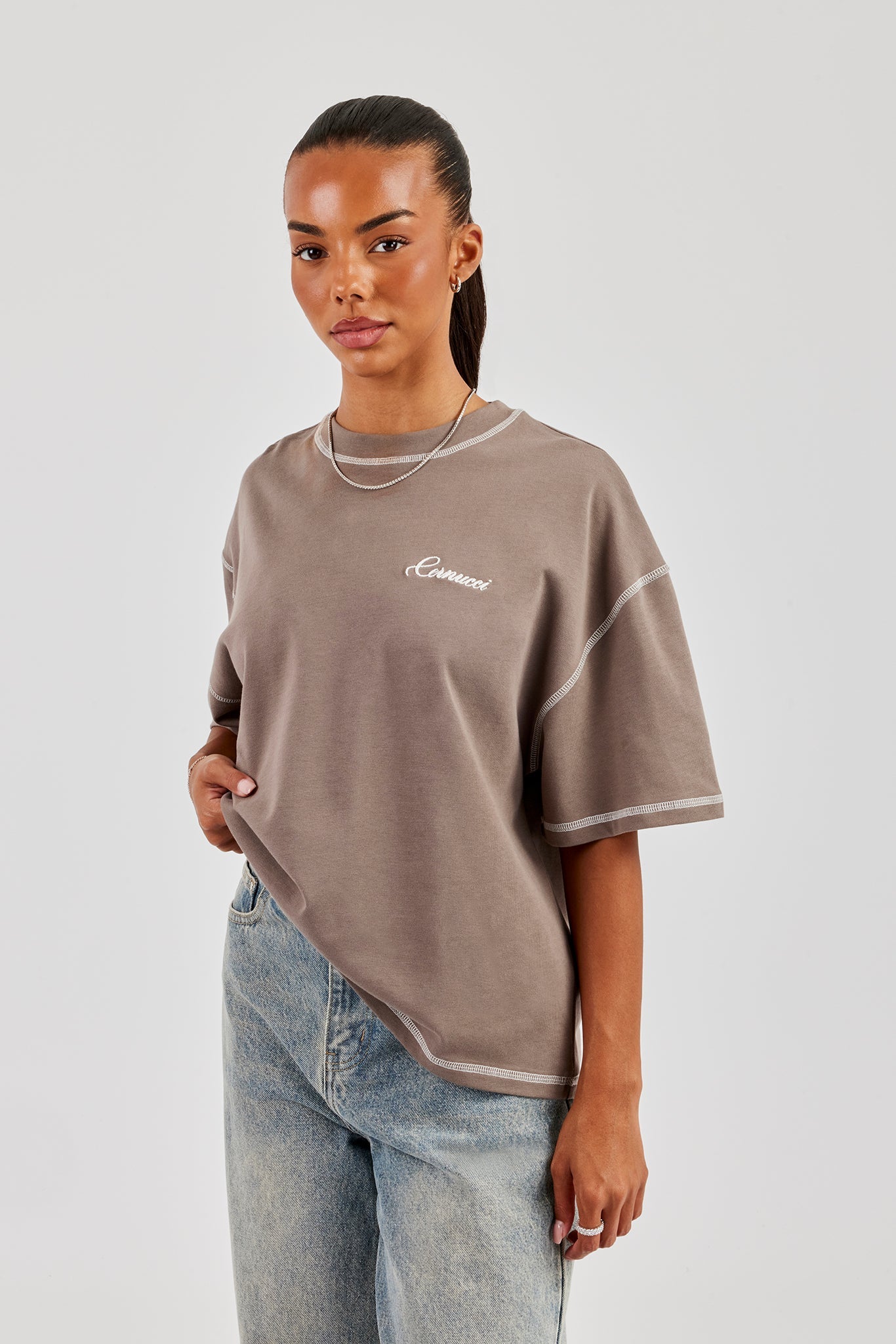444 Cherub Oversized T-Shirt - Taupe